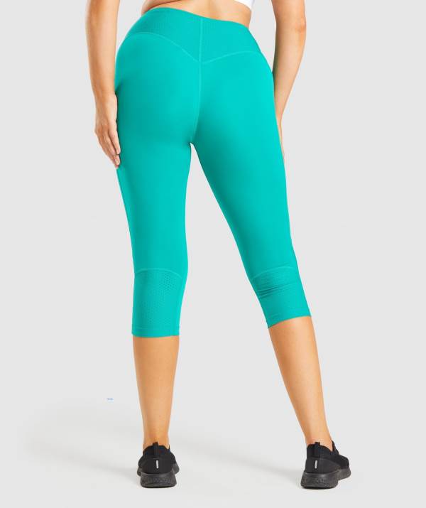 Damske Legíny Gymshark Pulse Cropped Zelene | ZS3796210